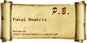 Patai Beatrix névjegykártya