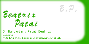 beatrix patai business card